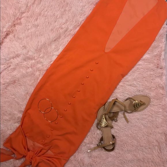 SHEIN Orange Maxi Dress - Picture 5 of 10